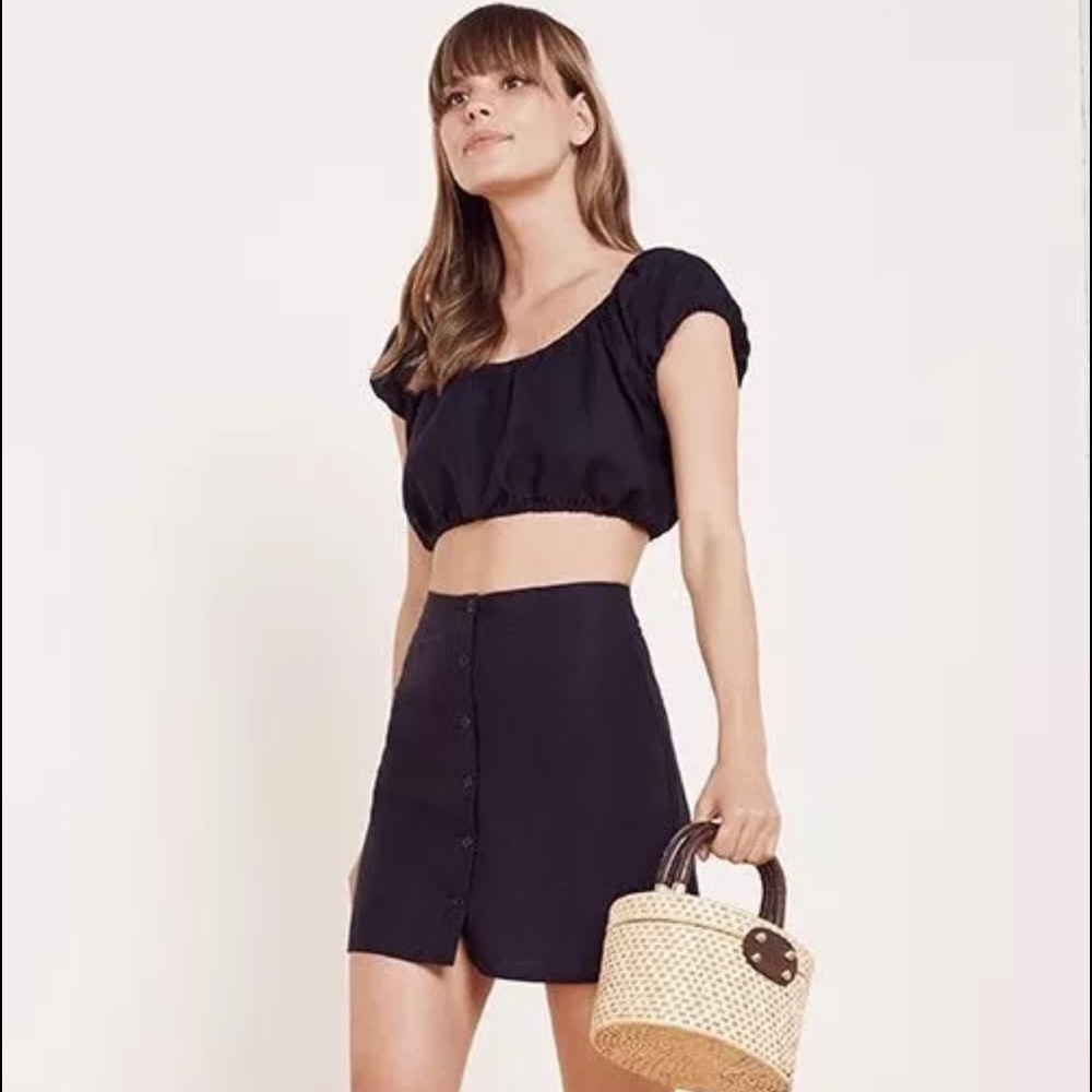 REFORMATION Navy Two-Piece (XS/0)